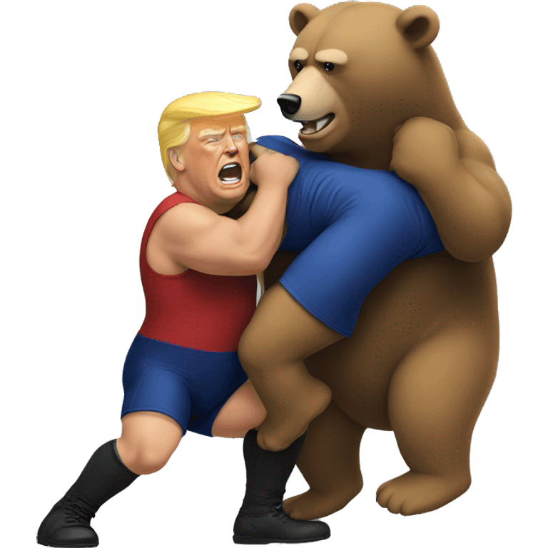 Donald trump wrestling a bear emoji