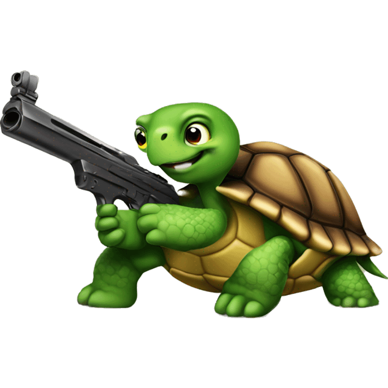 Turtle with gun  emoji