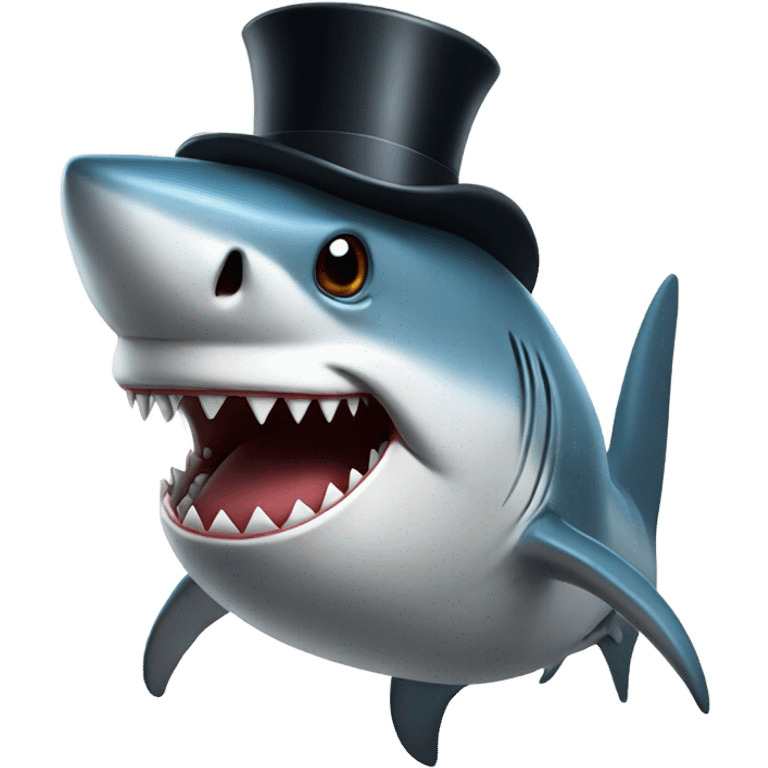 Shark with a top hat emoji