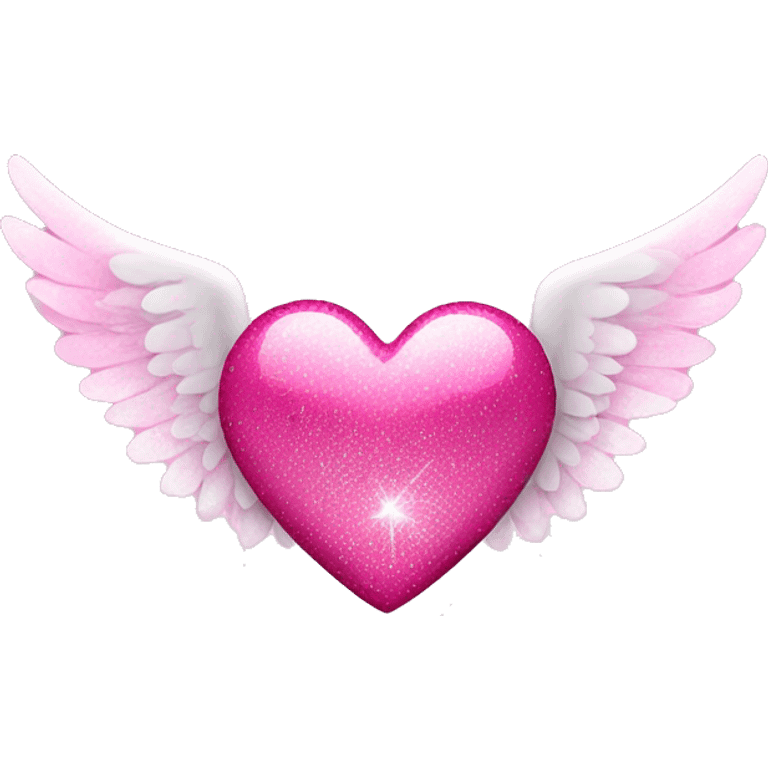 pink sparkly heart with angel wings emoji