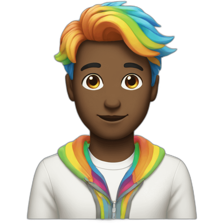 Posh-boy-with-raibow-hair emoji