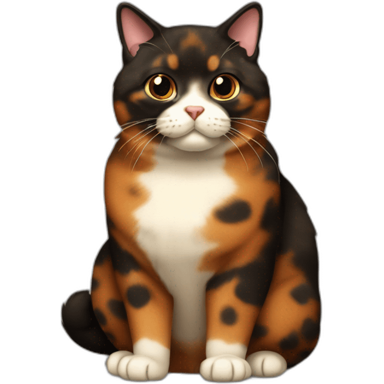 Fat Tortoiseshell cat black and brown fur emoji