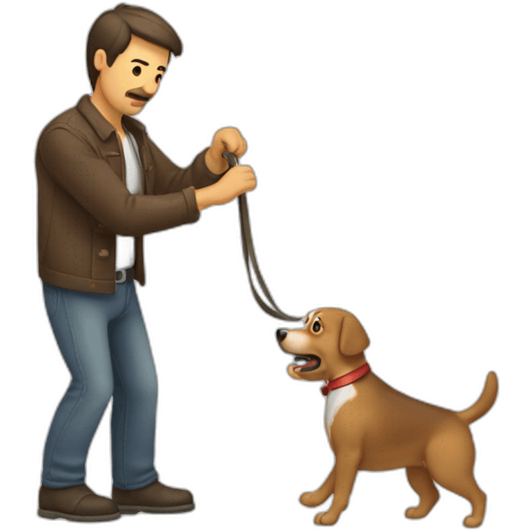 Hombre lanzando un perro emoji