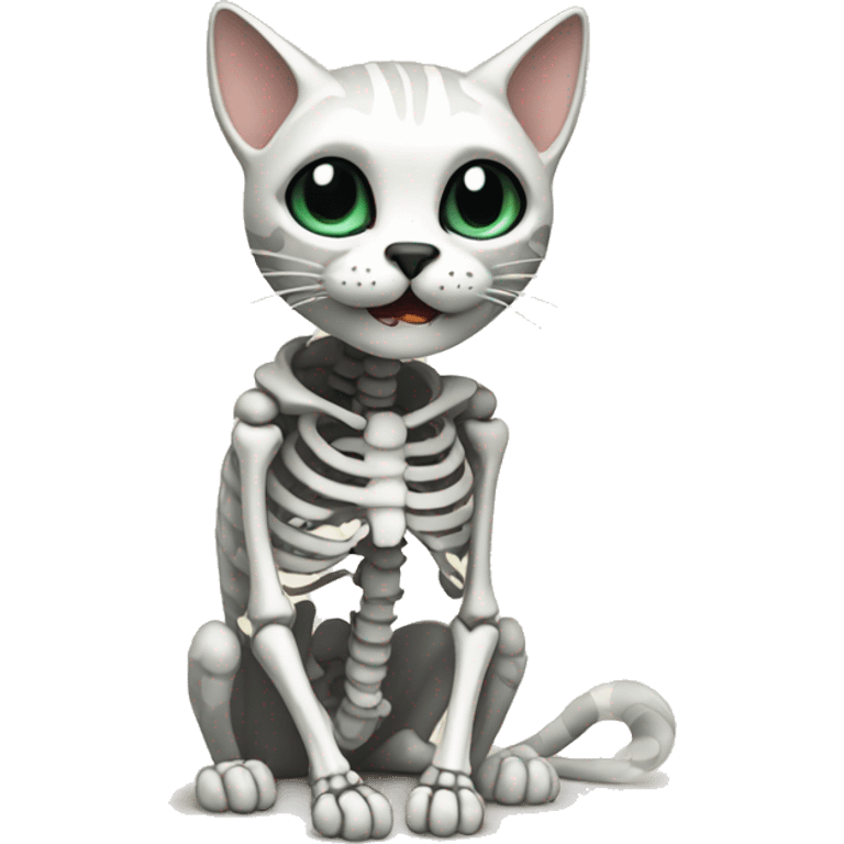 Skeleton cat emoji