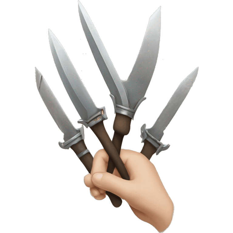 hands, blade and pownder emoji