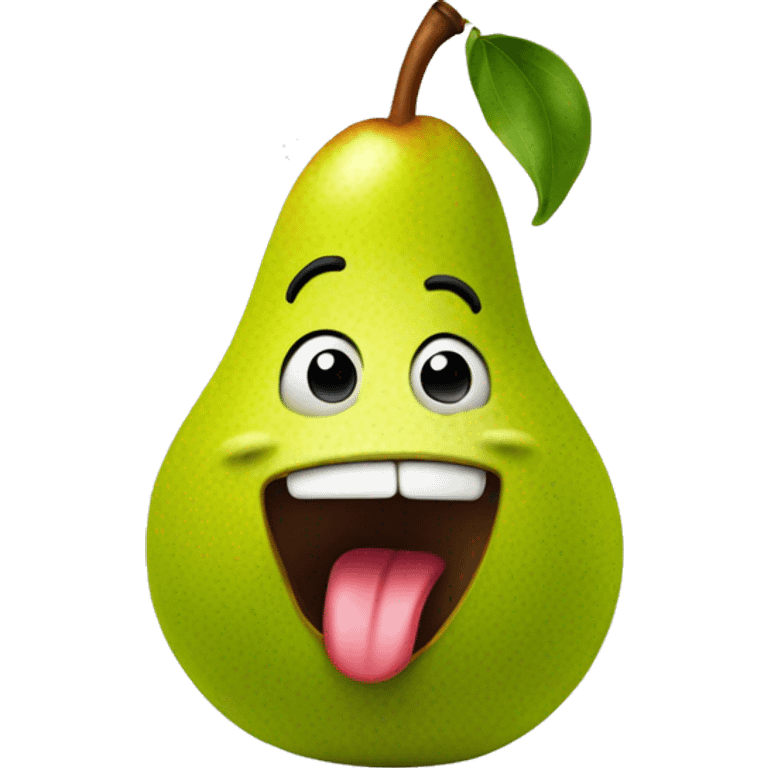 pear with big tongue out  emoji