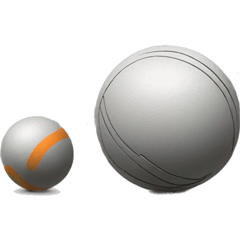 Boule de pétanque argenté avec des strillure  emoji