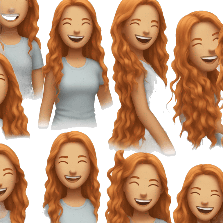 girl with long ginger hair laughs emoji