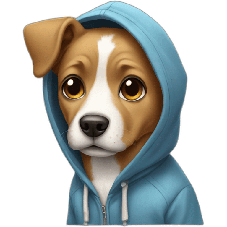 dog wearing a hoodie emoji