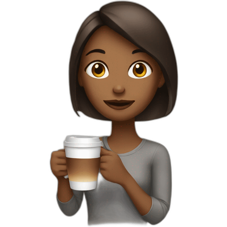 Girl with coffee emoji