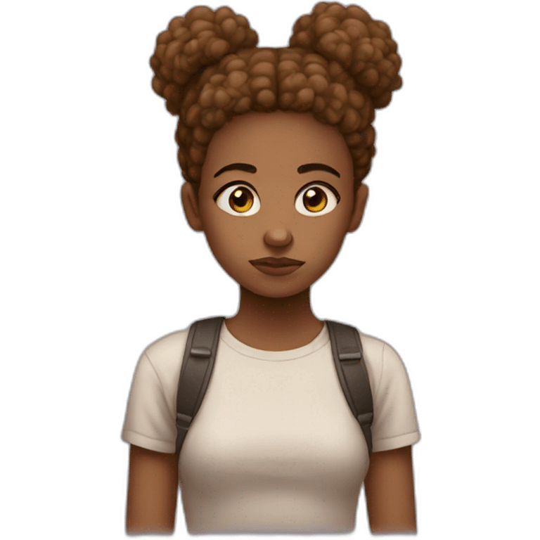 sad girl with 2 afro puffs emoji