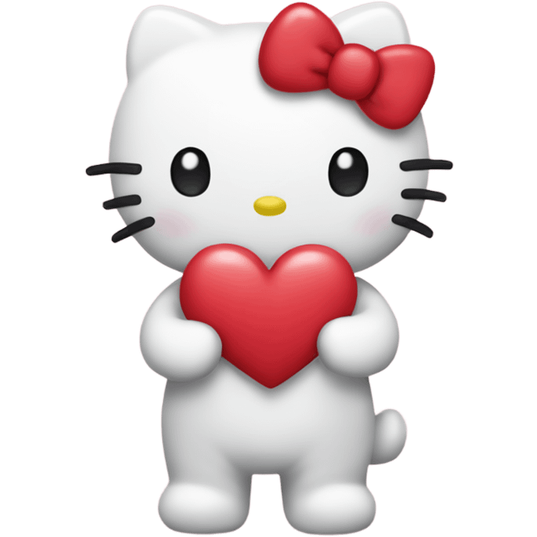 hello kitty with heart emoji