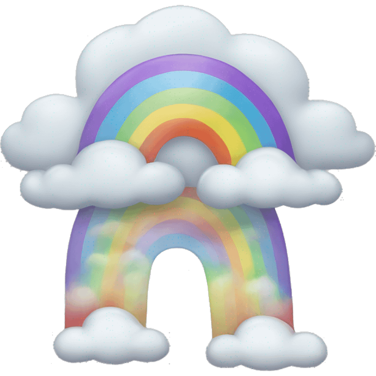 arcoiris con nubes grises emoji