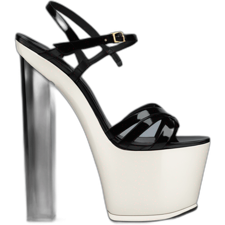 Ysl TRIBUTE PLATFORM SANDAL black PATENT LEATHER emoji