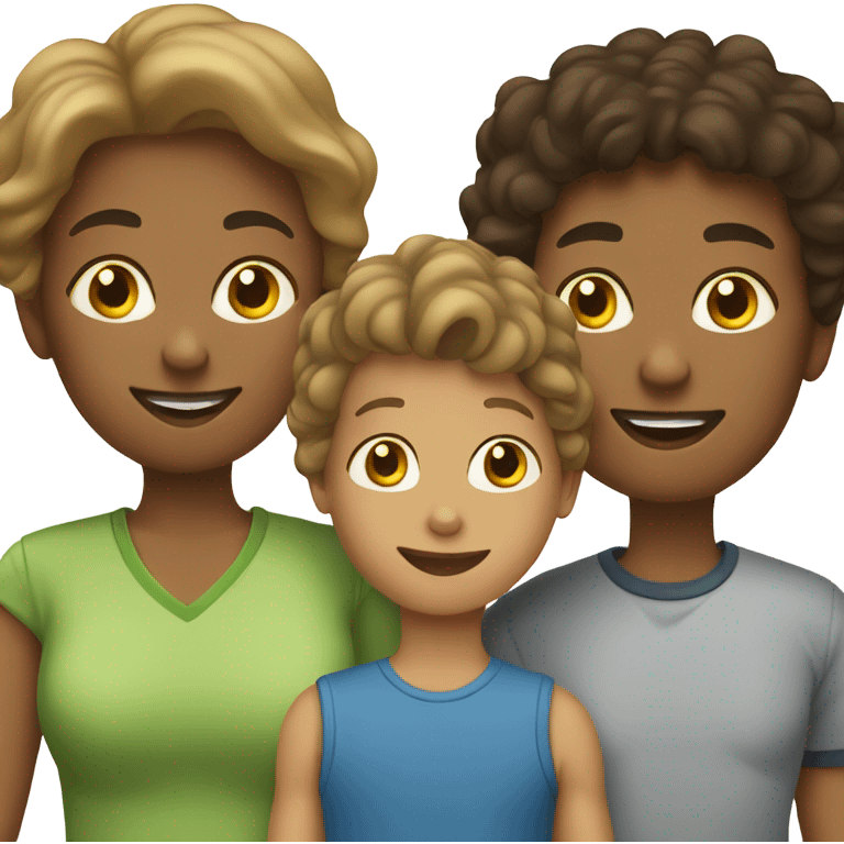 Mom and 3 sons emoji