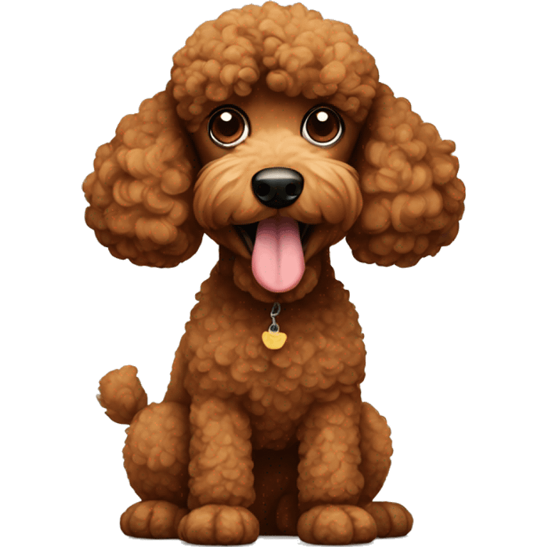 Brown Poodle eating bread  emoji