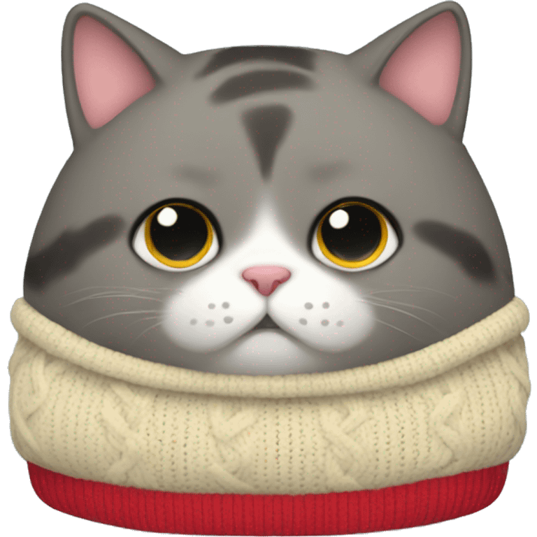 cute and fat cat in a sweater emoji