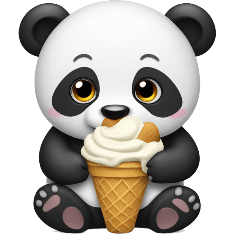 Panda eating ice cream emoji