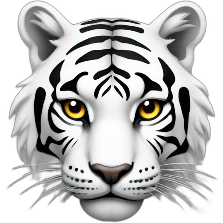 White with gray stripes tiger evil emoji