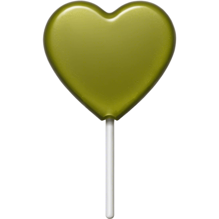 olive color heart lollipop emoji