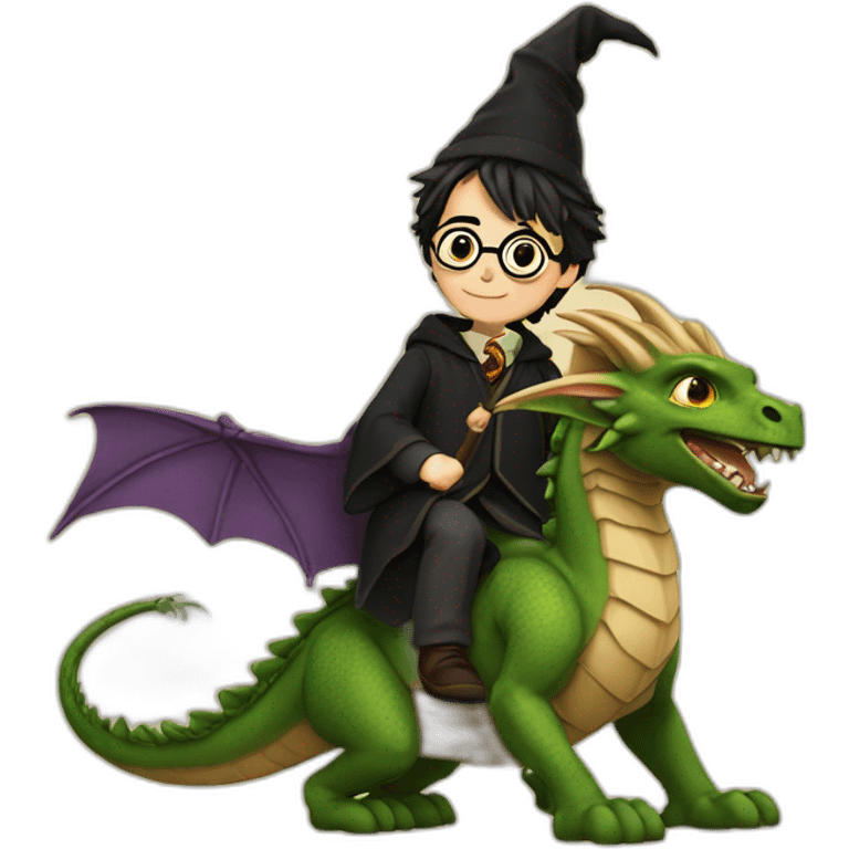 Harry Potter on a dragon emoji