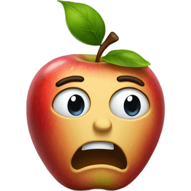 Confused apple emoji