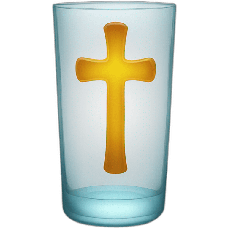 a cross inside a glass  emoji