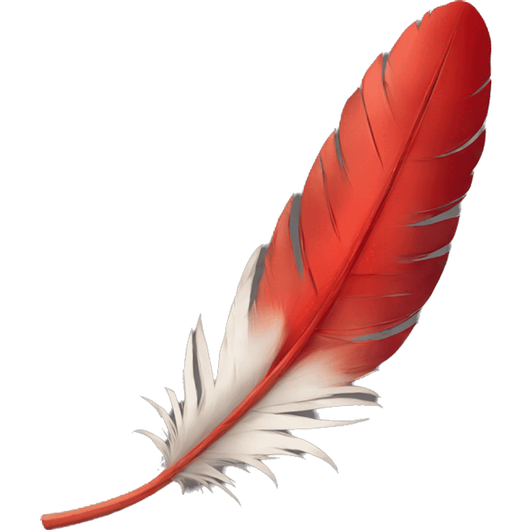 a red feather emoji