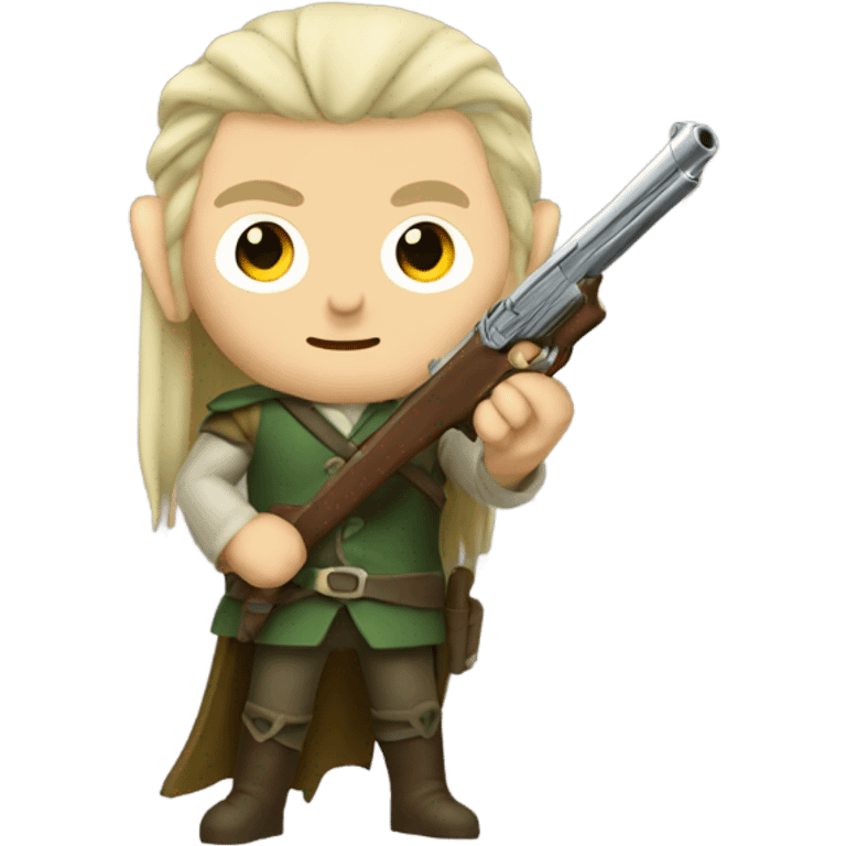 Legolas with a pistol emoji