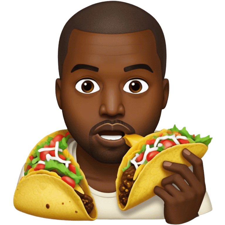 kanye west eating a taco emoji