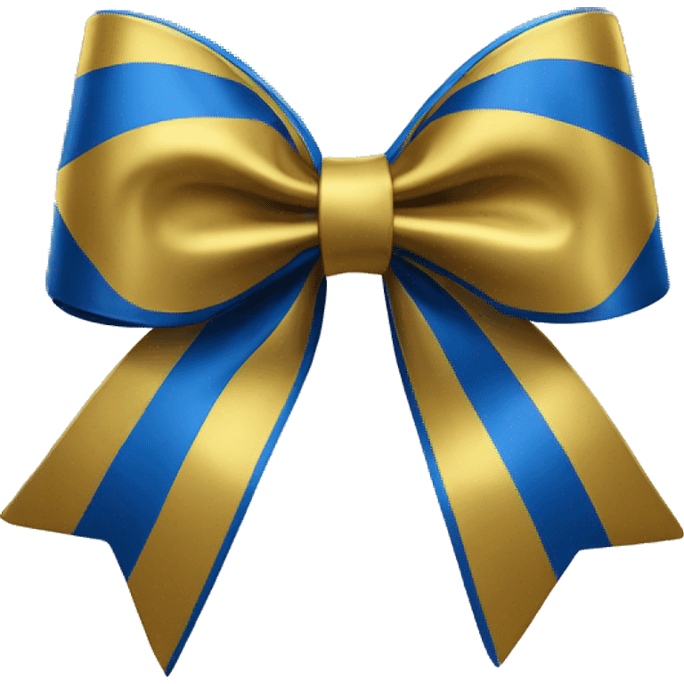 Blue and gold cheer bow emoji