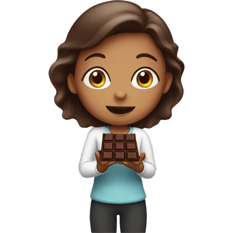 Girl eating chocolate  emoji