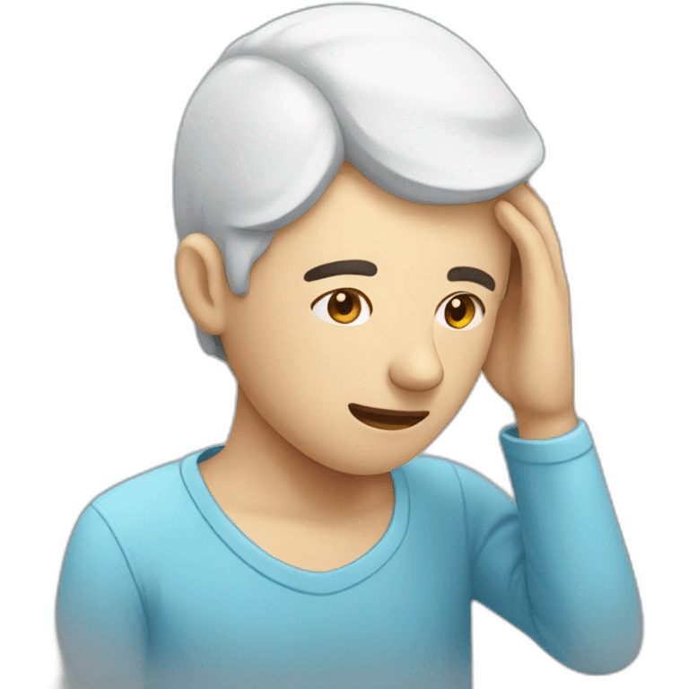 a patient holding his head emoji