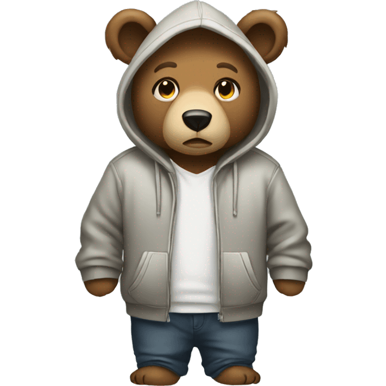 Bear wear hoodie  emoji