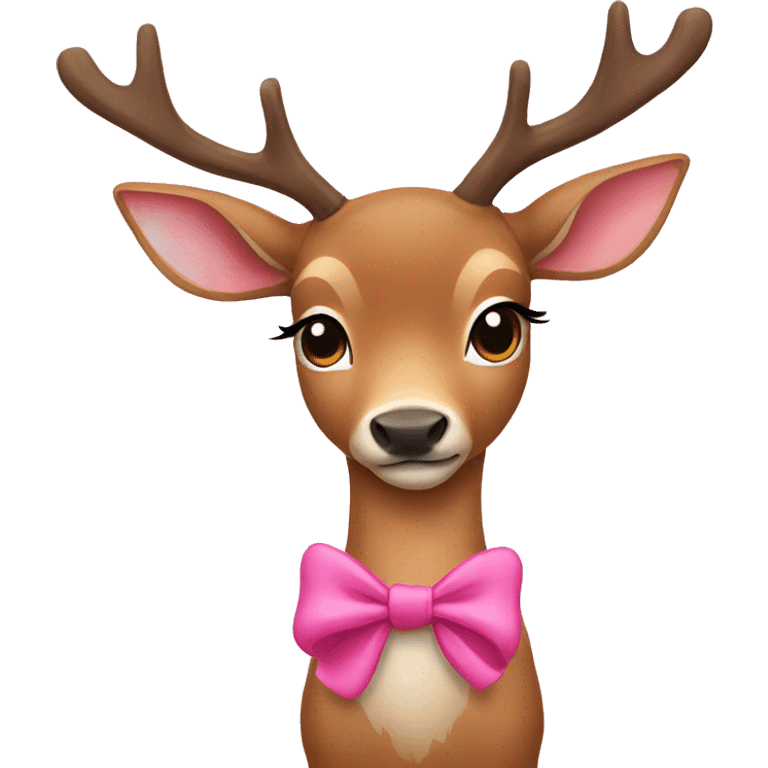 deer wearing a pink bow emoji