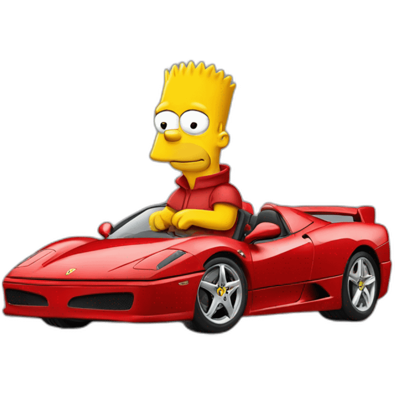 Bart simpson in a ferrari emoji