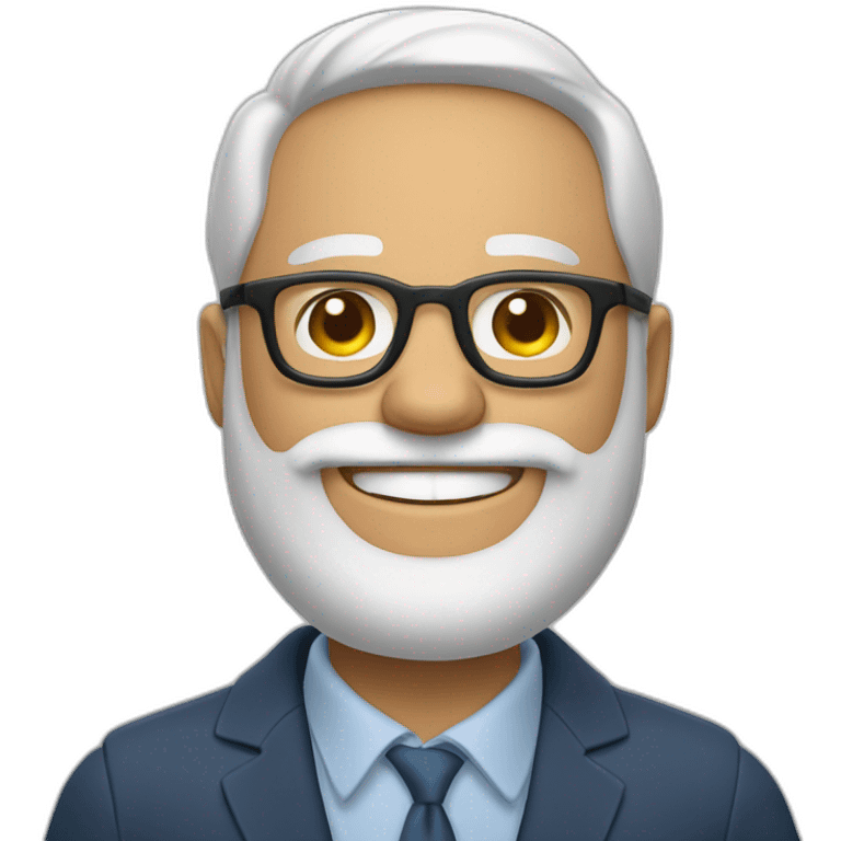 A. Lon beardes man with glasses, smiling emoji