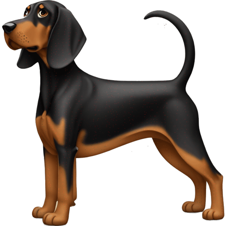 Tan and blackCoonhound Dog Breed Full Body emoji