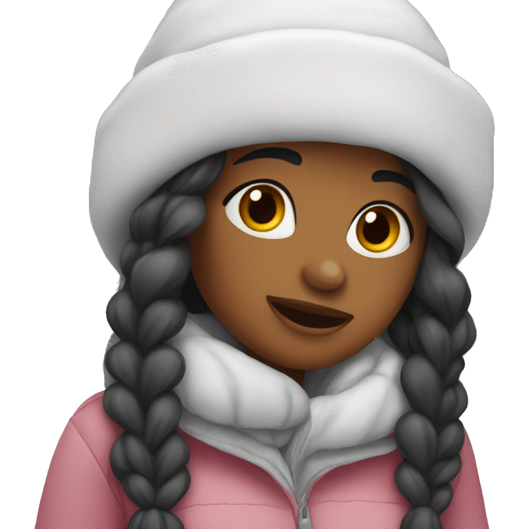 girl in love during winter emoji