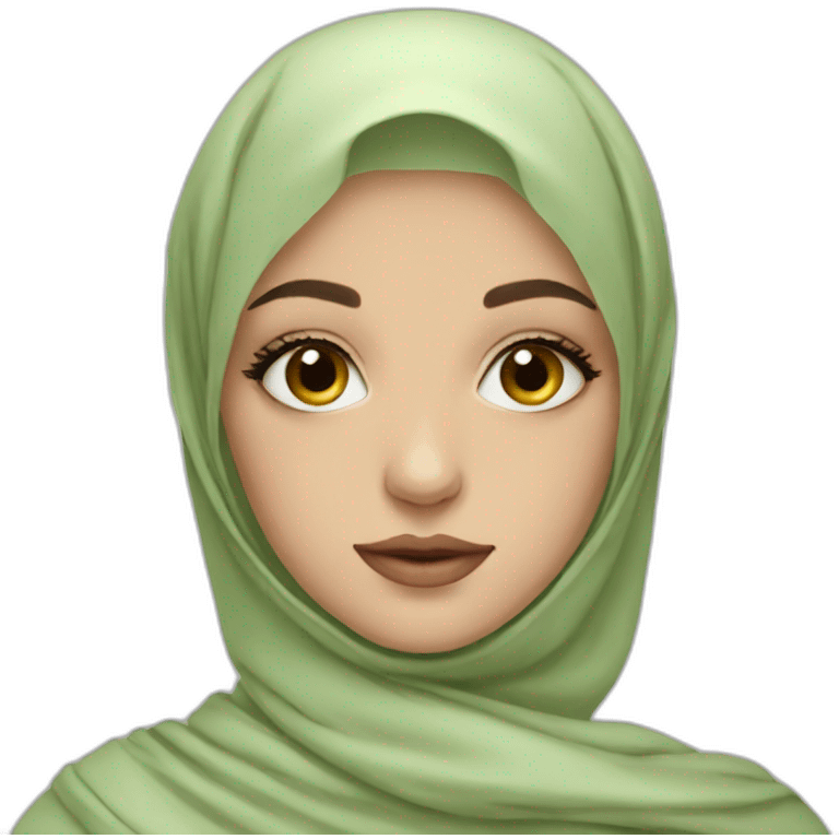 Ukrainian girl in hijab with makeup emoji