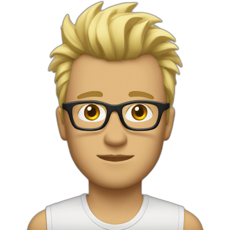 guy with glasses and blond mohawk emoji