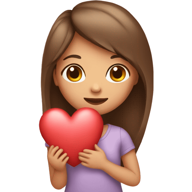 girl holding heart  emoji