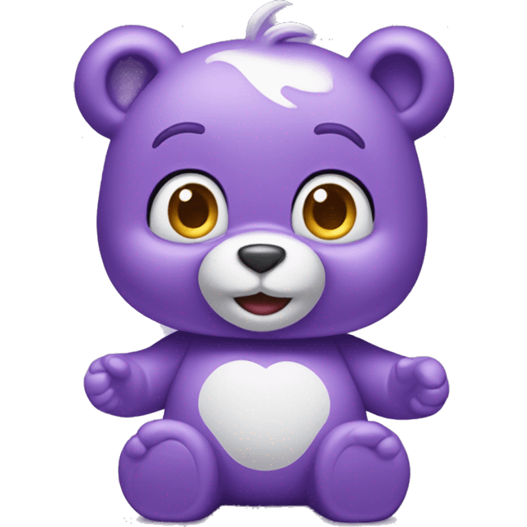 Purple care bear rolling it’s eyes emoji