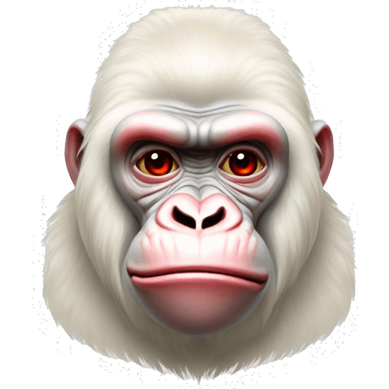 albino gorilla with red etes emoji