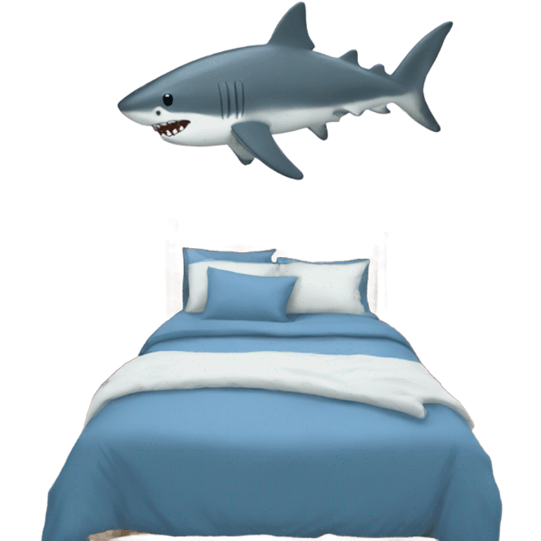 Bedroom with a shark  emoji