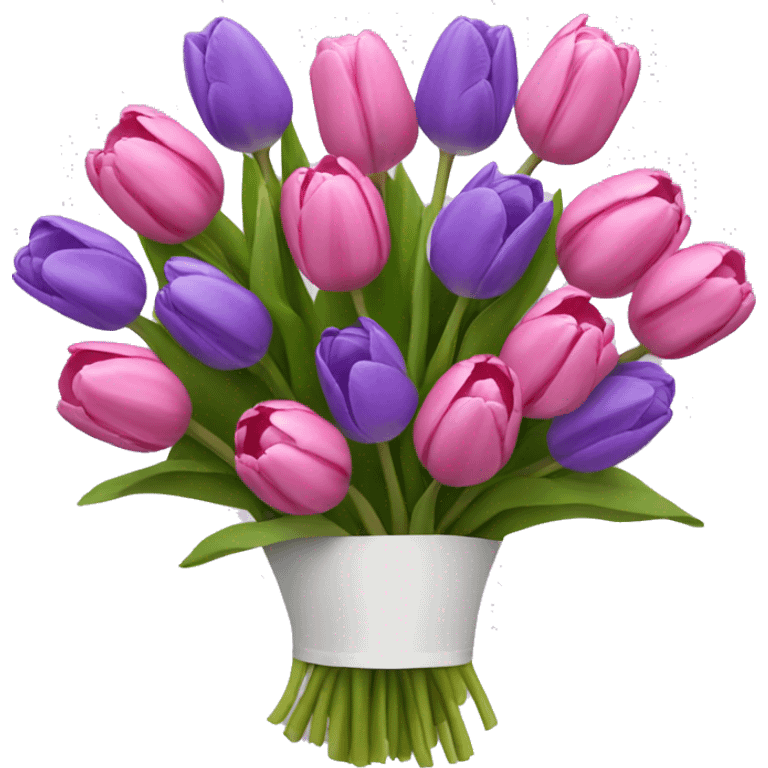 pink and purple tulips bouquet  emoji