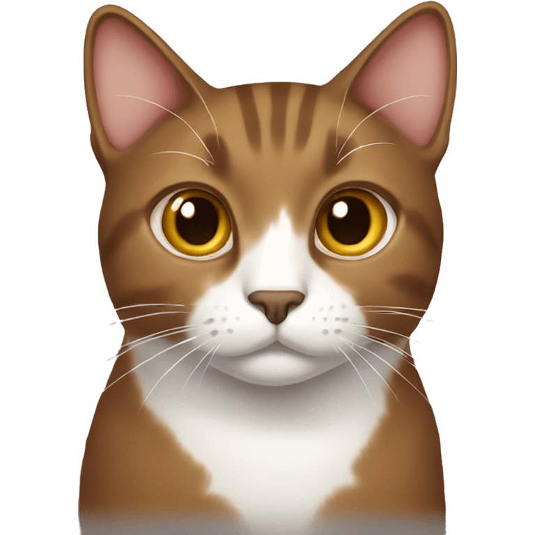 brown cat with white chest emoji