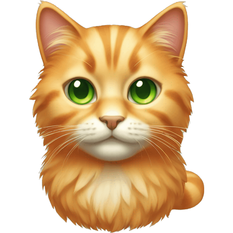 Fluffy light orange cat with green eyes emoji