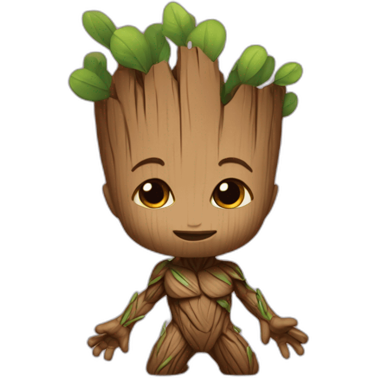 Bébé Groot qui fait un coeur emoji