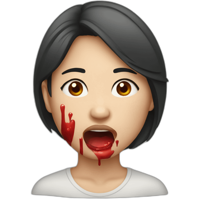 asian woman nosebleeding emoji